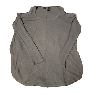Forever 21 Grayish/Green Shoulder Cutout Blouse